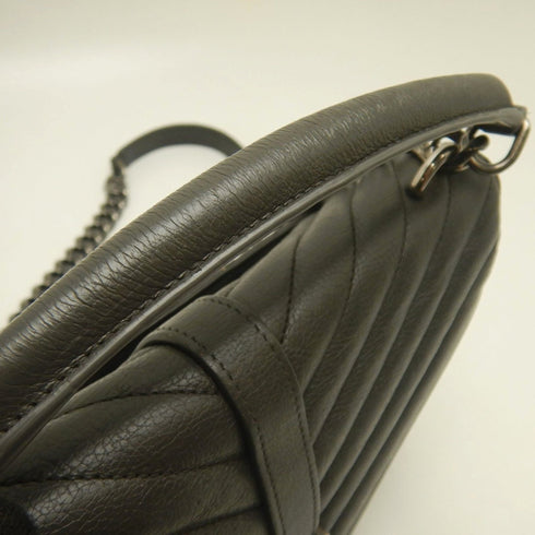 Classic Monogram College Bag Matelasse Chevron Leather Medium