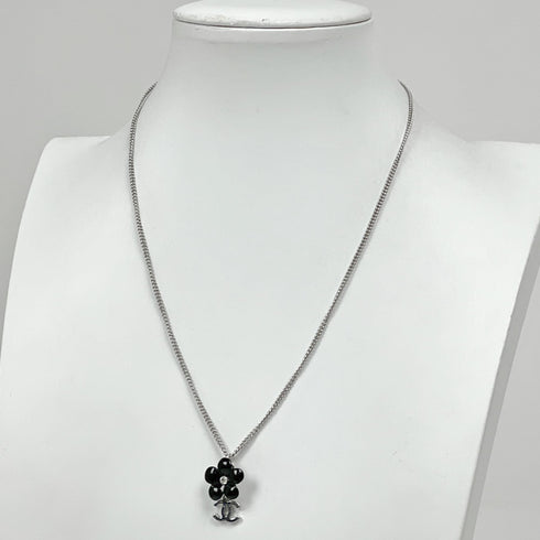 CC Logo Flower Pendant Necklace Metal