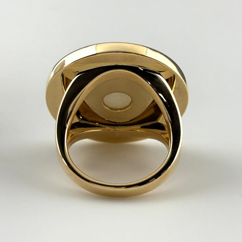 Ring 18K Yellow Gold with Shell Inlay