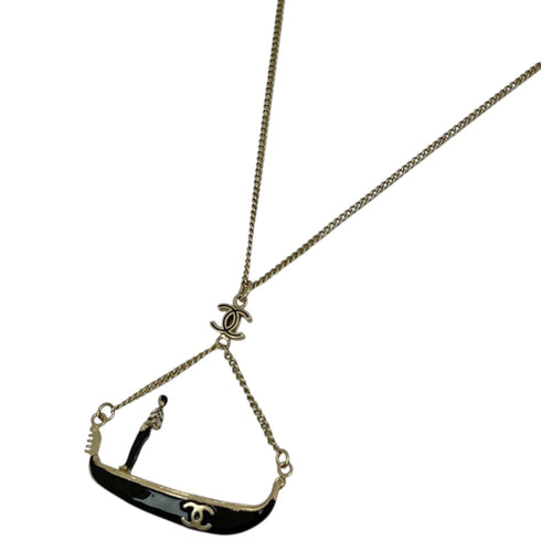 CC Logo Pendant Necklace Metal