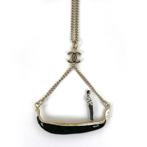 CC Logo Pendant Necklace Metal