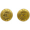 CC Logo Round Clip-On Earrings Metal Gold-Tone Metal