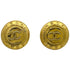 CC Logo Round Clip-On Earrings Metal Gold-Tone Metal