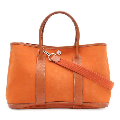 Garden Party Tote Toile and Leather 30