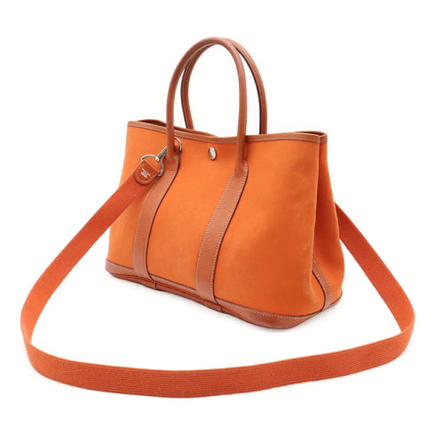 Garden Party Tote Toile and Leather 30