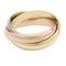 Vendome Louis Cartier Band Ring 18K Tricolor Gold