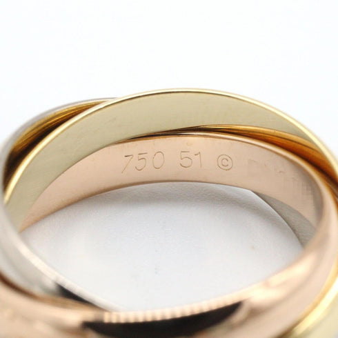 Vendome Louis Cartier Band Ring 18K Tricolor Gold