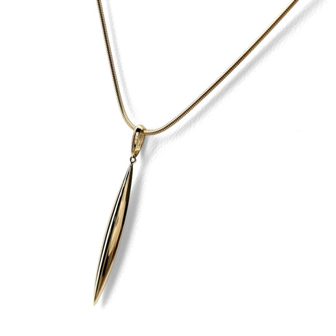 Feather Pendant Necklace 18K Yellow Gold