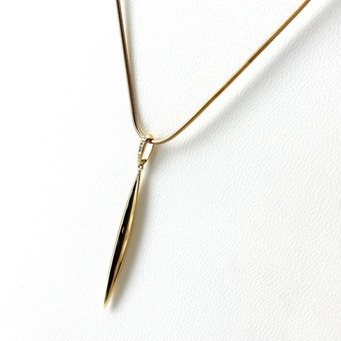 Feather Pendant Necklace 18K Yellow Gold