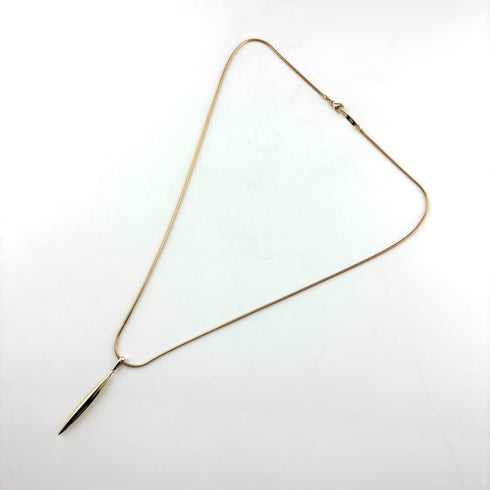 Feather Pendant Necklace 18K Yellow Gold