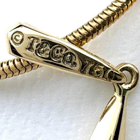 Feather Pendant Necklace 18K Yellow Gold