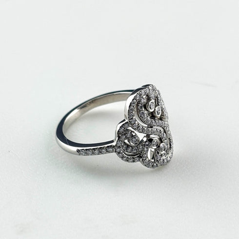 Enchant Double Heart Ring Platinum with Diamond