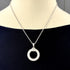 Circle Pendant Necklace with Diamond