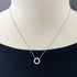Open Circle Pendant Necklace Platinum Mini with Diamond