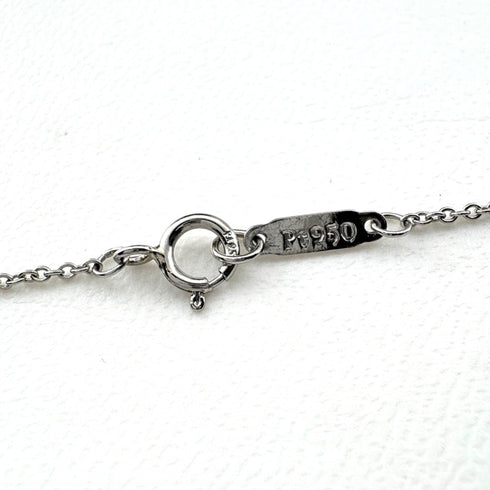 Open Circle Pendant Necklace Platinum Mini with Diamond