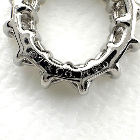 Open Circle Pendant Necklace Platinum Mini with Diamond