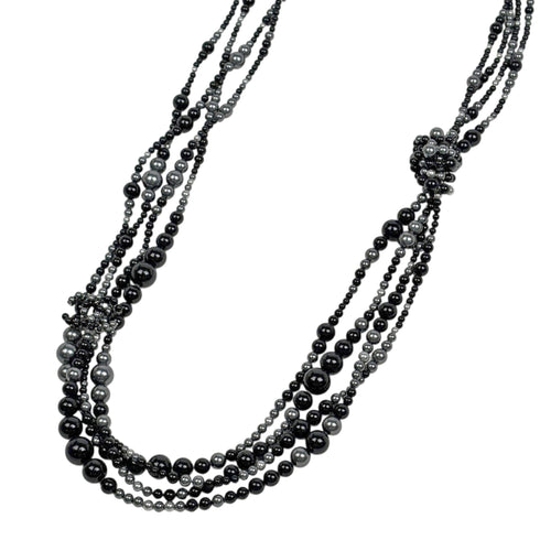 CC Logo Pendant Necklace Silver-Tone Metal