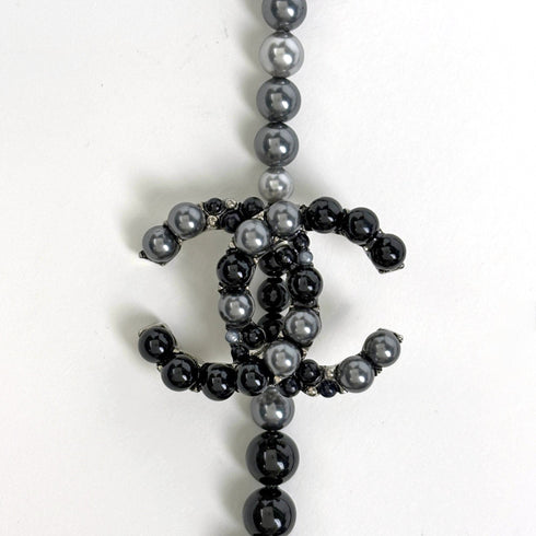 CC Logo Pendant Necklace Silver-Tone Metal