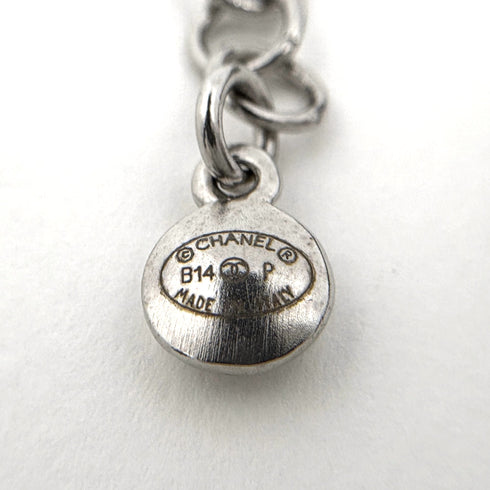 CC Logo Pendant Necklace Silver-Tone Metal