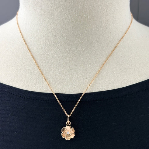 Pendant Necklace 18K Rose Gold with Diamond