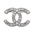 CC Logo Brooch Silver-Tone Metal