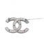 CC Logo Brooch Silver-Tone Metal