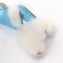 Charm Agneau Milo Sheepskin Blue and White Handbag Charm