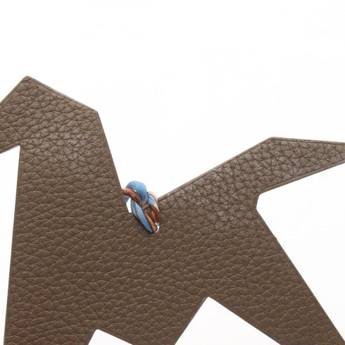 Charm Chevre Leather and Togo Leather Gray Pink Taupe Handbag Charm