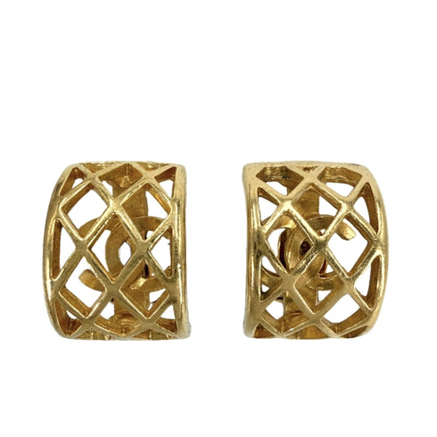 CC Logo Clip-On Earrings Metal Gold-Tone Metal