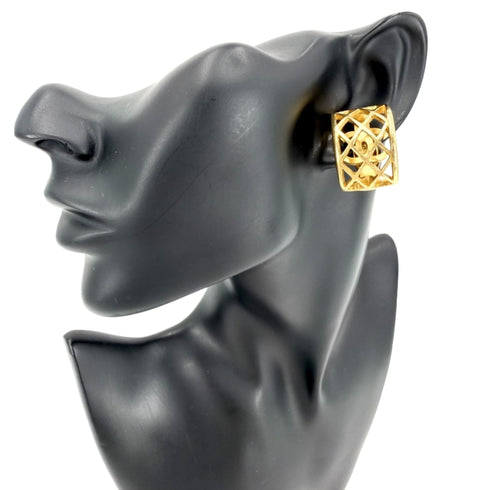 CC Logo Clip-On Earrings Metal Gold-Tone Metal