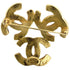 CC Logo Brooch Gold-Tone Metal