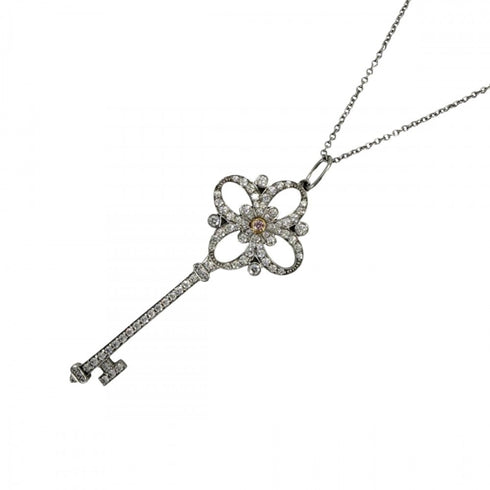 Pendant Necklace Platinum and Yellow Gold