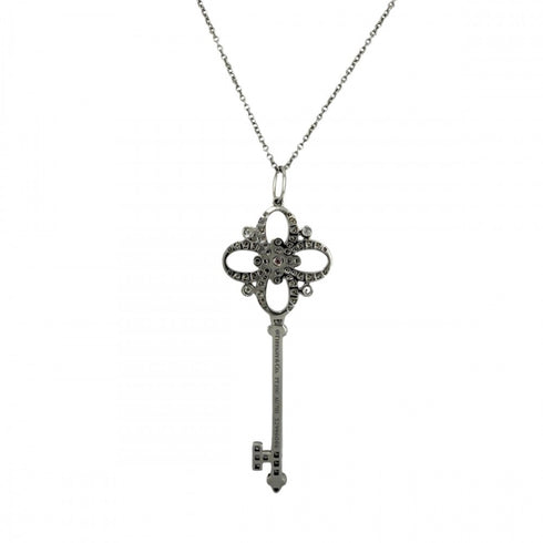 Pendant Necklace Platinum and Yellow Gold