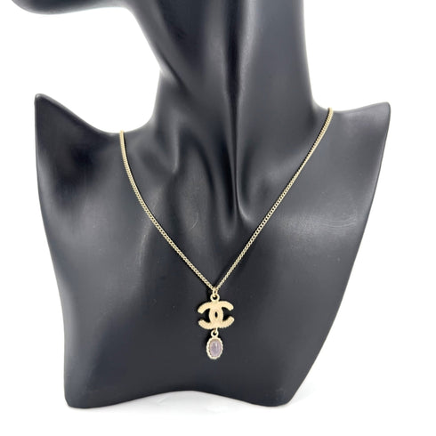 CC Logo Pendant Necklace Metal