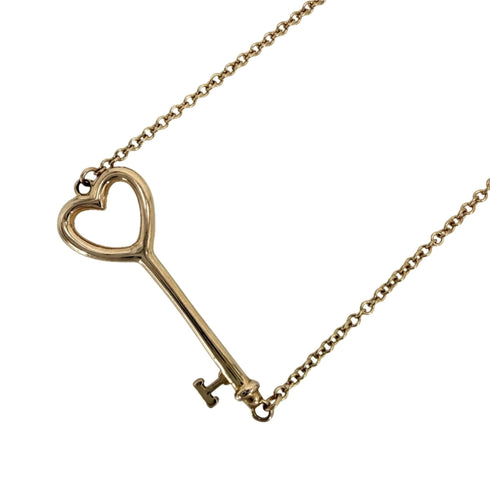 Heart Key Pendant Necklace 18K Rose Gold