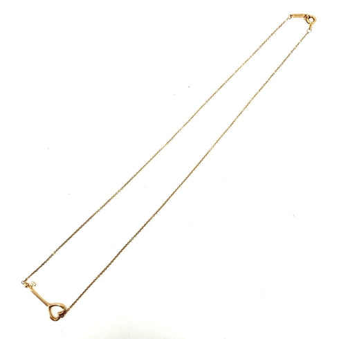 Heart Key Pendant Necklace 18K Rose Gold
