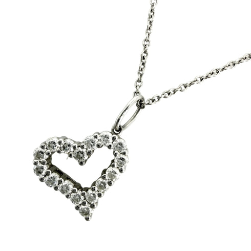 Sentimental Heart Pendant Necklace Platinum with Diamond