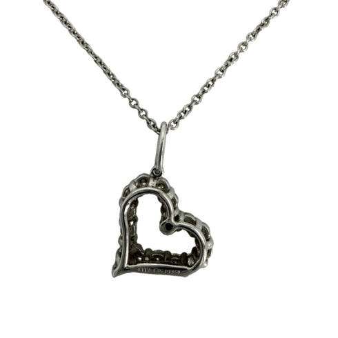 Sentimental Heart Pendant Necklace Platinum with Diamond