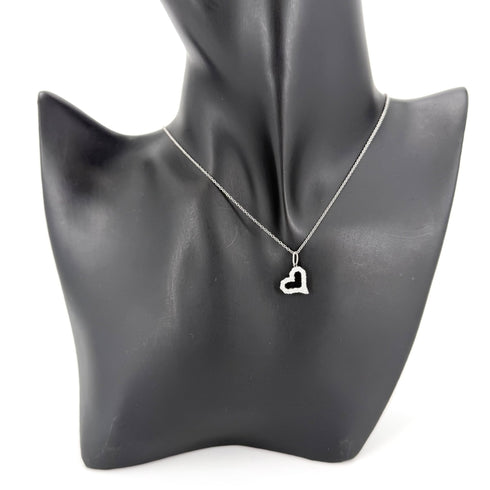 Sentimental Heart Pendant Necklace Platinum with Diamond