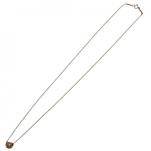 Bean Pendant Necklace 18K Rose Gold 0.6mm