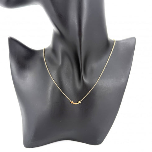T Smile Mini Pendant Necklace 18K Rose Gold