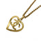 CC Logo Chain Heart Pendant Necklace Metal