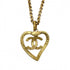 CC Logo Chain Heart Pendant Necklace Metal