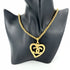 CC Logo Chain Heart Pendant Necklace Metal
