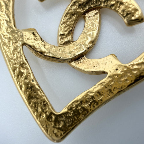 CC Logo Chain Heart Pendant Necklace Metal