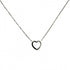 Metro Heart Pendant Necklace White Gold With Pink Sapphire And Silver Clasp