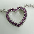Metro Heart Pendant Necklace White Gold With Pink Sapphire And Silver Clasp