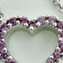 Metro Heart Pendant Necklace White Gold With Pink Sapphire And Silver Clasp