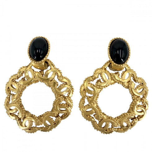CC Logo Clip-On Earrings Gold-Tone Metal Gold-Tone Metal