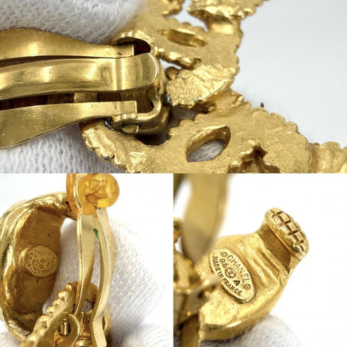 CC Logo Clip-On Earrings Gold-Tone Metal Gold-Tone Metal